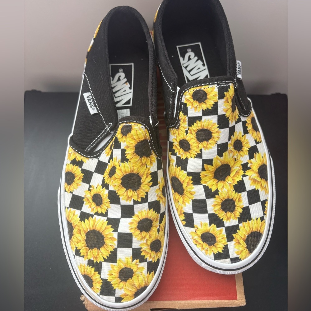 Vans Women Sunflower Checkered Slip-On Sneakers